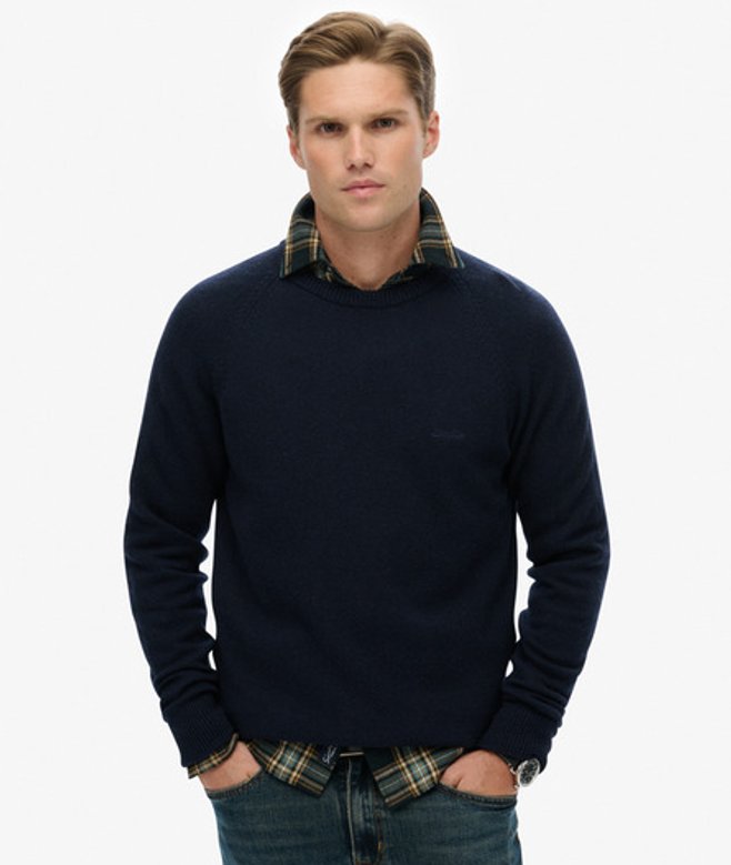 Superdry Men’s Wool Blend Jumper Navy Superdry Men’s Wool Blend Jumper Navy