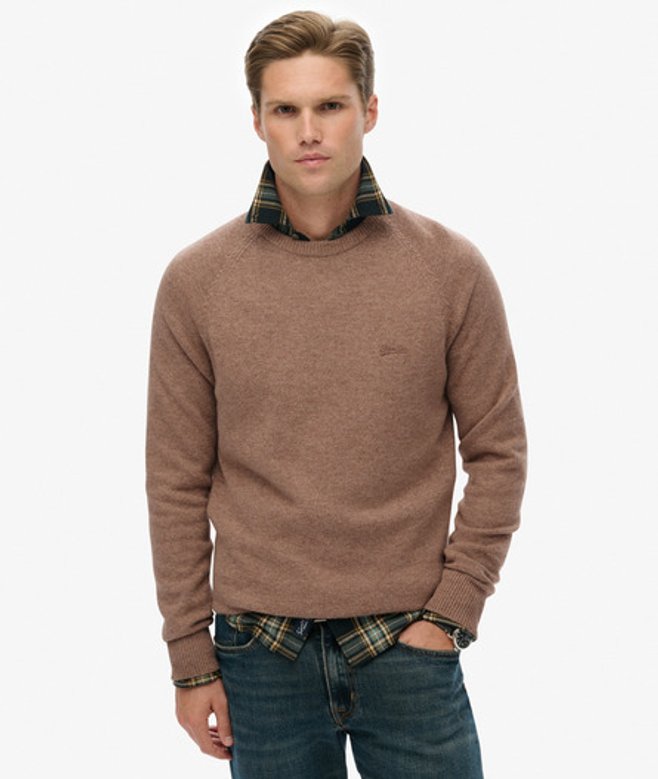 Superdry Men’s Wool Blend Jumper Brown