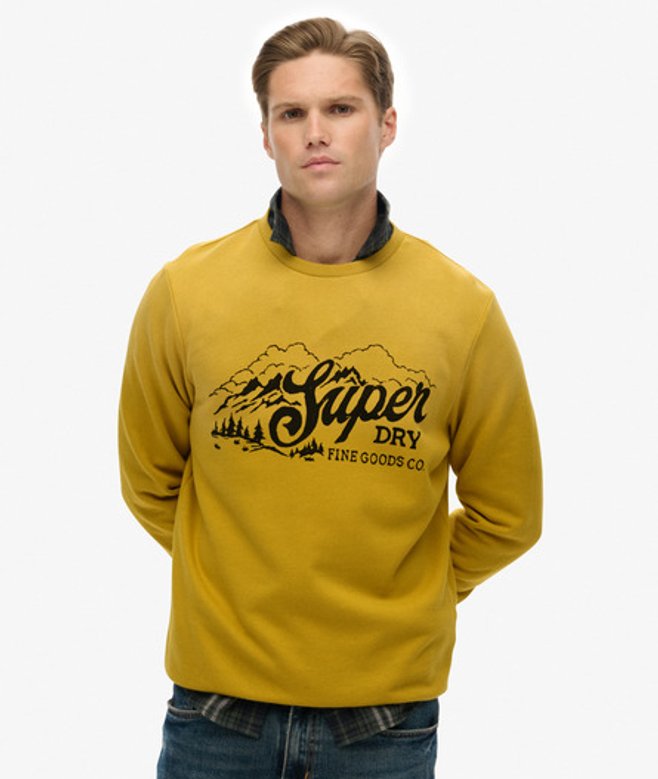 Superdry Men’s Lo-fi Outdoors Relaxed Sweatshirt Yellow Superdry Men’s Lo-fi Outdoors Relaxed Sweatshirt Yellow