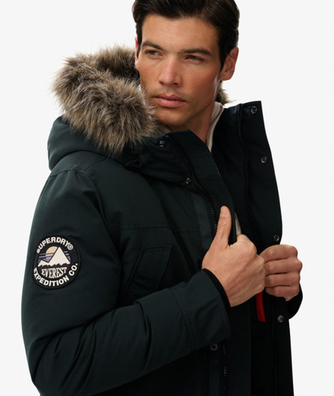 Superdry Men’s Everest Faux Fur Parka Jacket Green