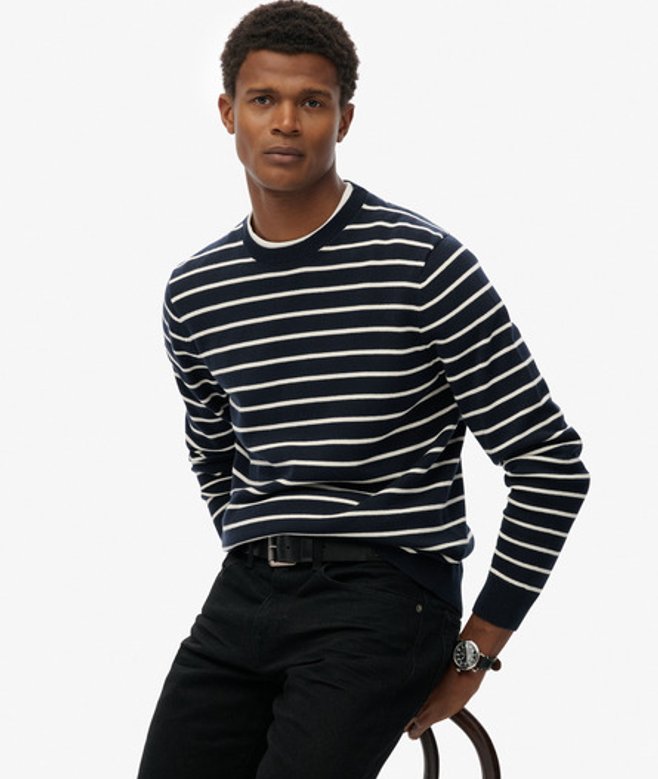 Superdry Men’s The Merchant Store – Breton Jumper Navy Superdry Men’s The Merchant Store – Breton Jumper Navy