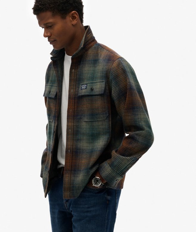 Superdry Men’s Wool Blend Miller Overshirt Green Superdry Men’s Wool Blend Miller Overshirt Green