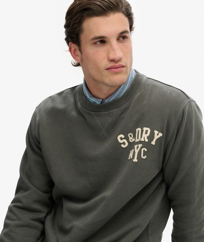 Superdry Men’s Vintage Athletic Crew Sweatshirt Dark Grey Superdry Men’s Vintage Athletic Crew Sweatshirt Dark Grey