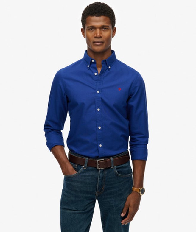 Superdry Men’s Classic Oxford Long Sleeve Shirt Navy