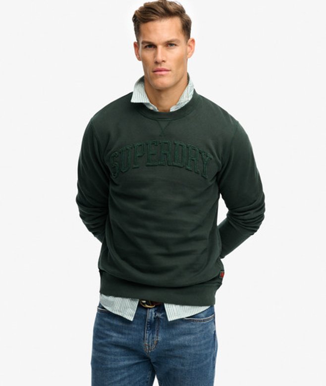 Superdry Men’s Vintage Athletic Tonal Crew Sweatshirt Green Superdry Men’s Vintage Athletic Tonal Crew Sweatshirt Green