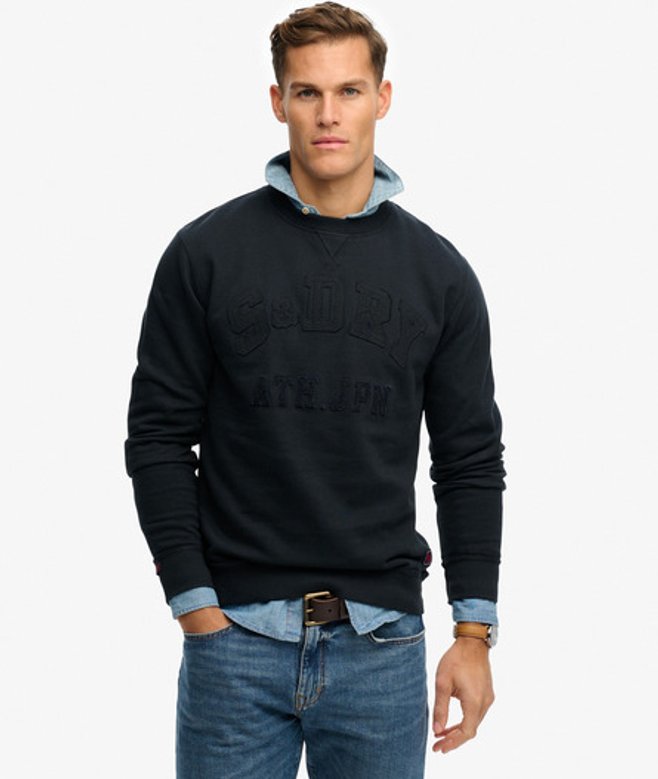 Superdry Men’s Vintage Athletic Tonal Crew Sweatshirt Navy Superdry Men’s Vintage Athletic Tonal Crew Sweatshirt Navy