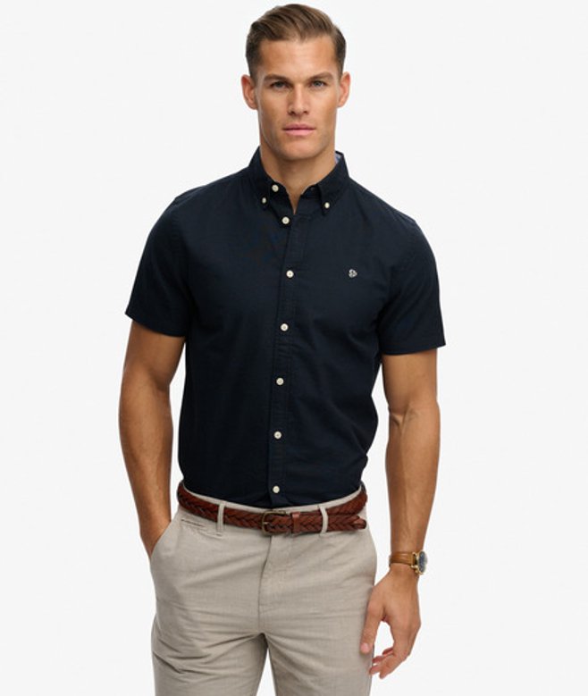 Superdry Men’s Preppy Oxford Short Sleeve Shirt Navy Superdry Men’s Preppy Oxford Short Sleeve Shirt Navy