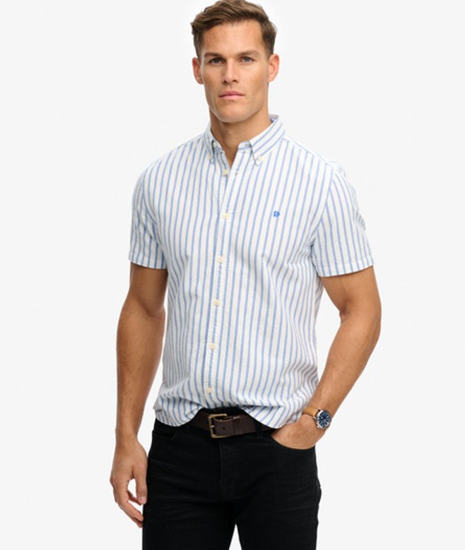 Superdry Men’s Preppy Oxford Short Sleeve Shirt Blue Superdry Men’s Preppy Oxford Short Sleeve Shirt Blue