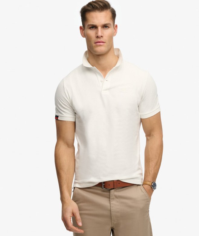 Superdry Men’s Vintage Destroy Polo Shirt White Superdry Men’s Vintage Destroy Polo Shirt White