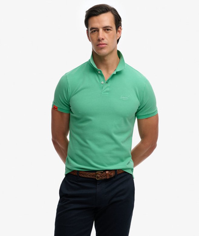 Superdry Men’s Vintage Destroy Polo Shirt Green Superdry Men’s Vintage Destroy Polo Shirt Green