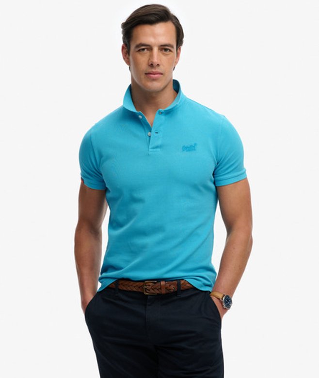 Superdry Men’s Vintage Destroy Polo Shirt Blue Superdry Men’s Vintage Destroy Polo Shirt Blue