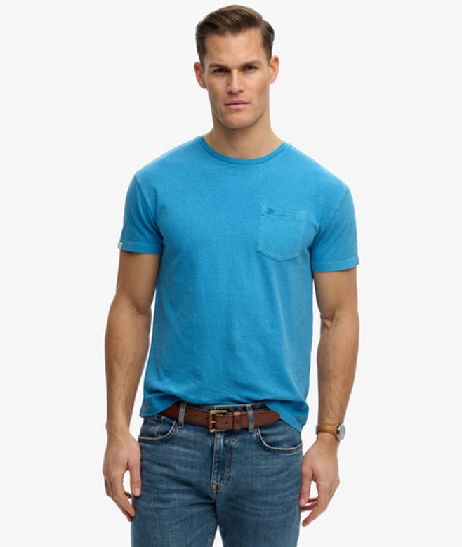Superdry Men’s Classic Cotton Linen Pocket shirt Blue