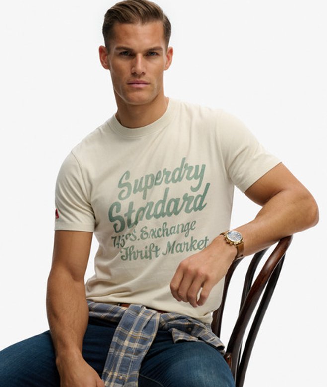 Superdry Men’s Industry Worker Relaxed shirt Cream Superdry Men’s Industry Worker Relaxed shirt Cream