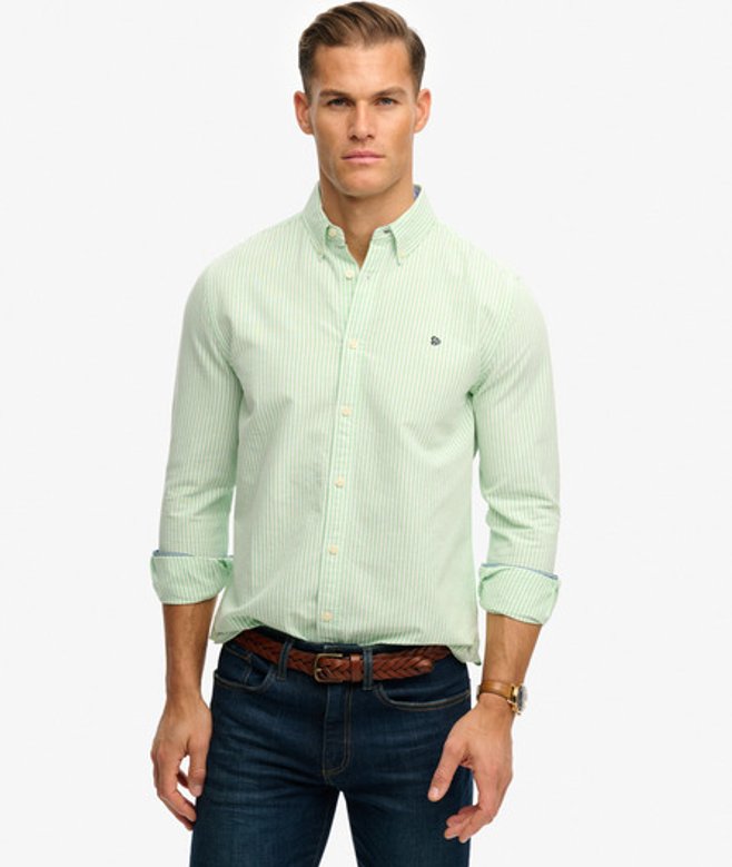 Superdry Men’s Preppy Oxford Long Sleeve Shirt Green Superdry Men’s Preppy Oxford Long Sleeve Shirt Green