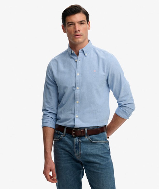 Superdry Men’s Preppy Oxford Long Sleeve Shirt Light Blue Superdry Men’s Preppy Oxford Long Sleeve Shirt Light Blue