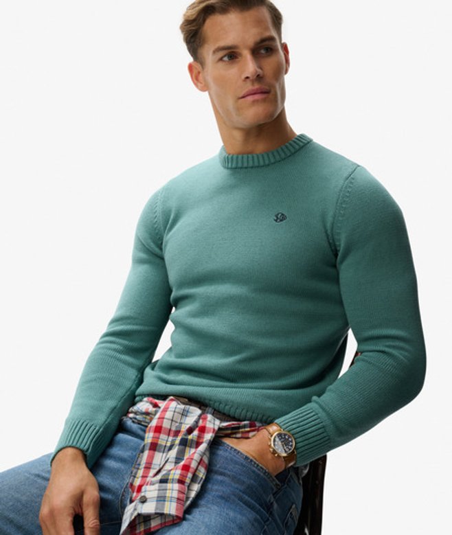 Superdry Men’s Preppy Cotton Jumper Green