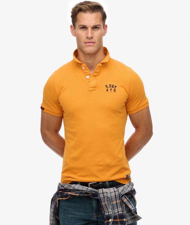 Superdry Men’s Vintage Athletic Embroidered Polo Shirt Gold