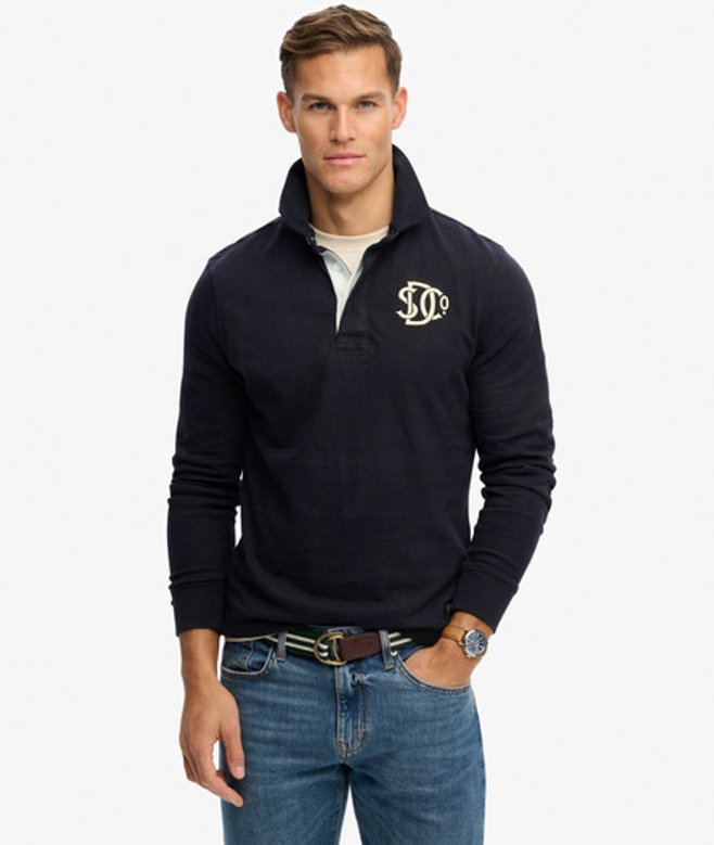Superdry Men’s Vintage Athletic Rugby Shirt Navy Superdry Men’s Vintage Athletic Rugby Shirt Navy