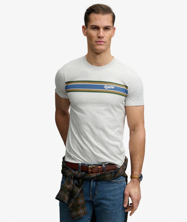 Superdry Men’s Outdoor Stripe Logo Relaxed shirt Light Grey Superdry Men’s Outdoor Stripe Logo Relaxed shirt Light Grey