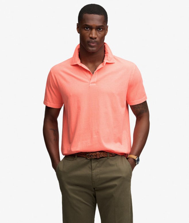 Superdry Men’s Essential Jersey Polo Shirt Orange Superdry Men’s Essential Jersey Polo Shirt Orange