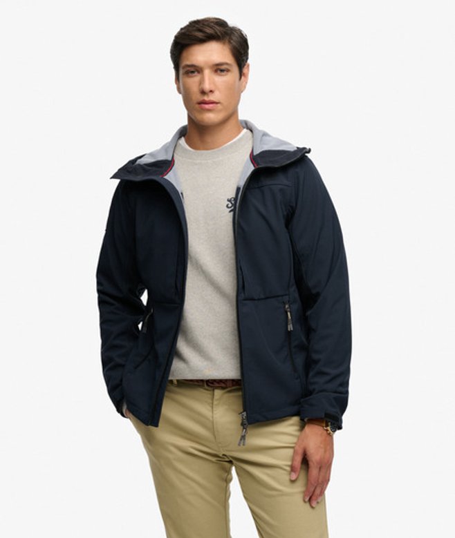 Superdry Men’s Hooded Softshell Trekker Jacket Navy Superdry Men’s Hooded Softshell Trekker Jacket Navy
