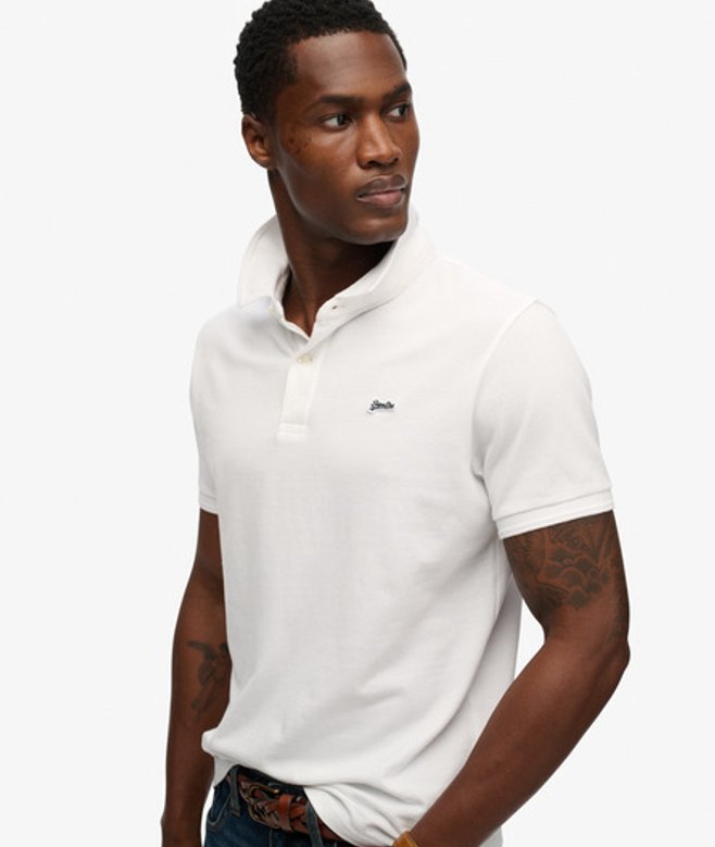 Superdry Men’s Classic Pique Polo Shirt White Superdry Men’s Classic Pique Polo Shirt White