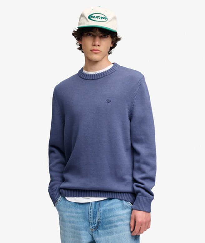 Superdry Men’s Preppy Cotton Jumper Navy Superdry Men’s Preppy Cotton Jumper Navy