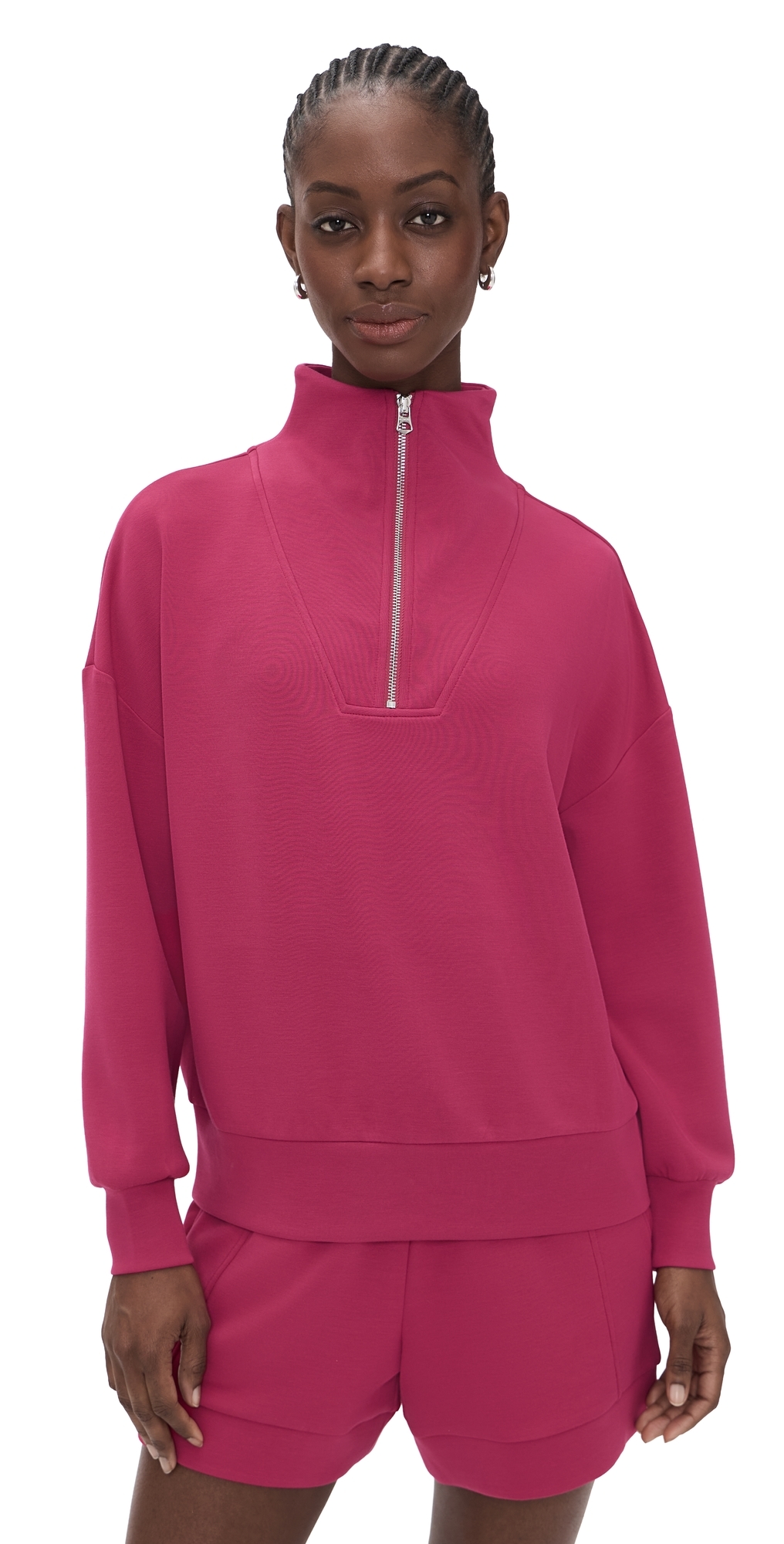 Varley Hawley Half Zip Sweatshirt Rich Raspberry Varley Hawley Half Zip Sweatshirt Rich Raspberry