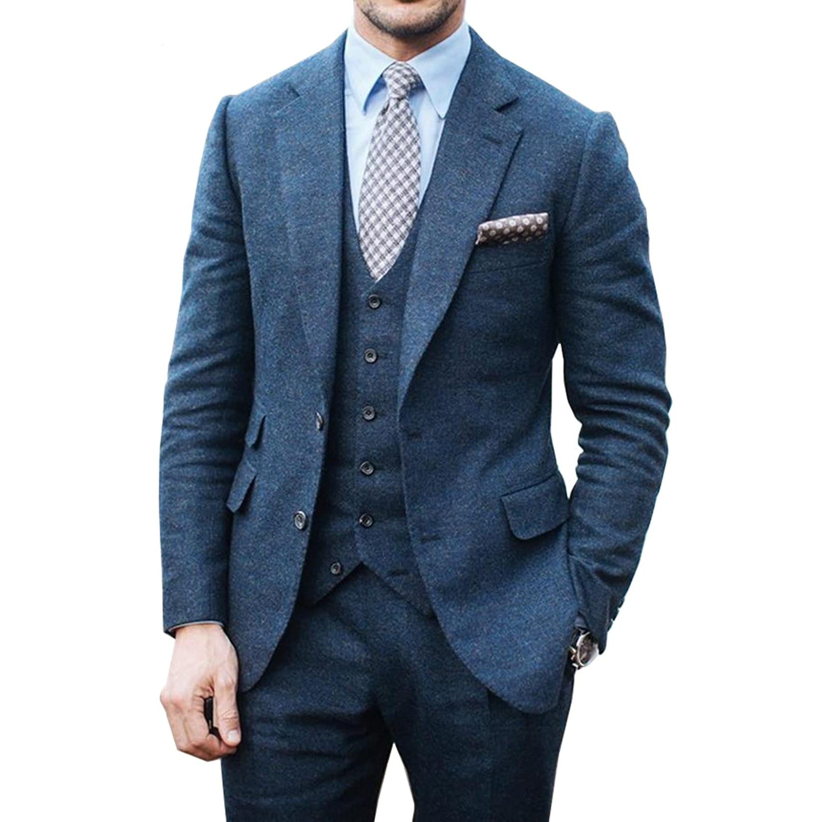 Menseventwear Vintage Classical Pieces Mens Suit Herringbone Tweed Notch Lapel Tuxedos Blazer+vest+Pants Menseventwear Vintage Classical Pieces Mens Suit Herringbone Tweed Notch Lapel Tuxedos Blazer+vest+Pants