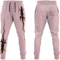 Lizard Print Rose Color Athletic Joggers