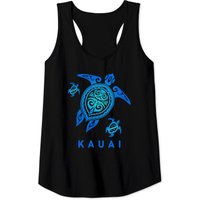 Kauai Hawaii Sea Blue Tribal Turtle Tank Top