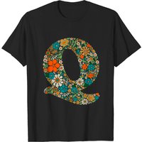 Hippie Floral Letter Q – Floral Letter Q – shirt