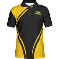 Jamaica Polo, Yellow And Black, Polo, Graphic Shirt Jamaica Polo, Yellow And Black, Polo, Graphic Shirt