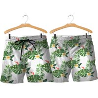 Watercolor Tropical Plants Men Beach Shorts Watercolor Tropical Plants Men Beach Shorts
