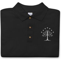 White Tree Of Gondor Embroidered Polo Shirt White Tree Of Gondor Embroidered Polo Shirt