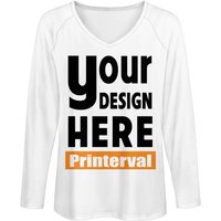 Custom Aop Ladies V-neck Long-sleeved Loose shirt Custom Aop Ladies V-neck Long-sleeved Loose shirt