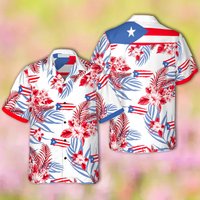 Puerto Rico d Hawaiian Shirt, Puerto Rico Flag Tropical Shirt