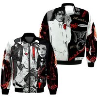 Michael Jackson Quilted Inline Black And White Bomber Jacket Michael Jackson Quilted Inline Black And White Bomber Jacket