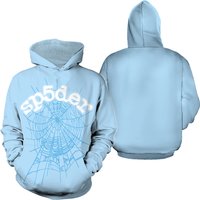 Spider Spder Sky Blue Web Hoodie