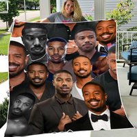 Michael B Jordan Photo Collage Sherpa Fleece Blanket