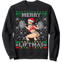 Merry Liftmas Ugly Christmas Sweater Miss Santa Gym Booty Sweatshirt