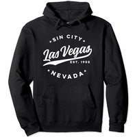 Vintage Las Vegas Sin City Nevada White Text Pullover Hoodie