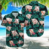 Pig Lovers Hawaiian Button Up Shirt Pig Lovers Hawaiian Button Up Shirt