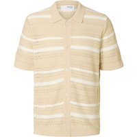 Selected Homme knit crochet polo cardigan – oatmeal secret Selected Homme knit crochet polo cardigan – oatmeal secret