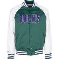 Men’s Bomber Jacket Nba Primetime Lw Satin Jacket Hardwood Classics Milbuc Dark Green