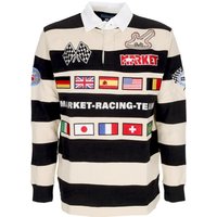Men’s Long Sleeve Polo Grand Prix Rugby Shirt Cream