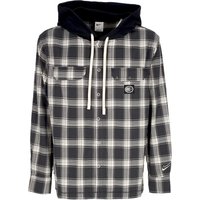 Men’s Long Sleeve Hooded Shirt Nba Kevin Durant Flannel Hoodie Blackblackpale Ivoriwhite