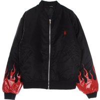 Red Flames Bomber Men’s Jacket Blackred