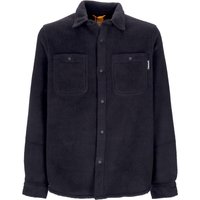 Men’s Long Sleeve Shirt Fleece Overshirt Black Men’s Long Sleeve Shirt Fleece Overshirt Black
