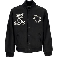 Men’s Work Varsity Bomber College Jacket Black Men’s Work Varsity Bomber College Jacket Black
